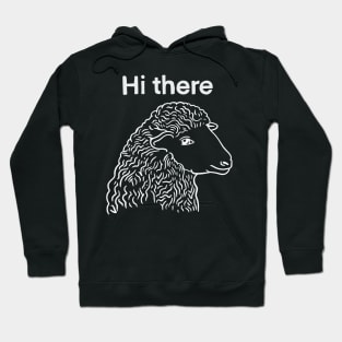 Cute Sheep saying Hi There - Drawing for Vegan and Vegetarian Cuties Hoodie